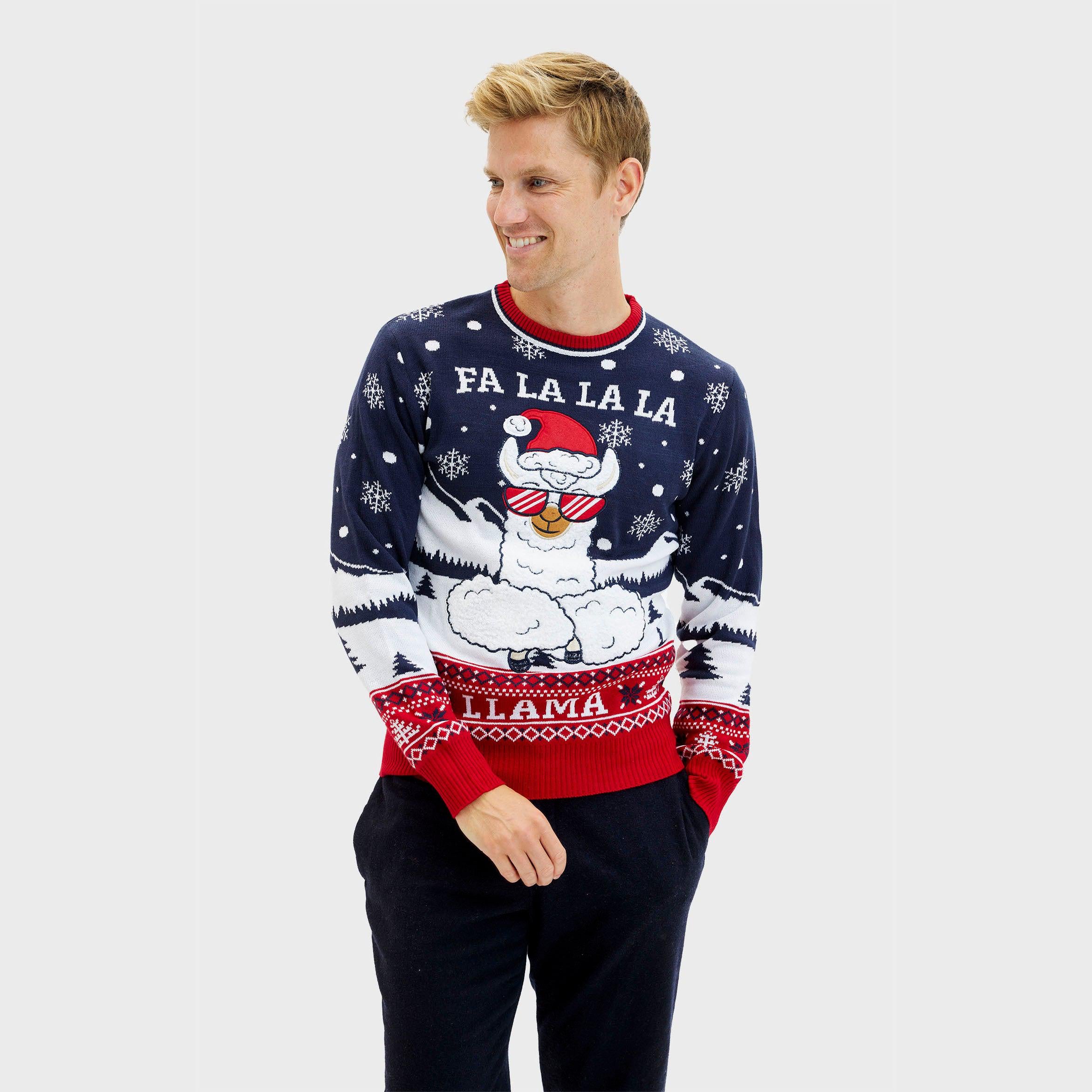 Fa la la la llama Sweater - Herre